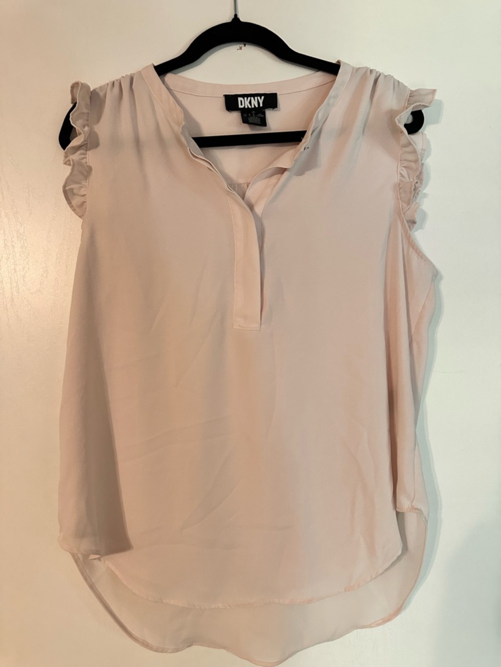 DKNY Pale Blush Ruffle Sleeve Camisole Top